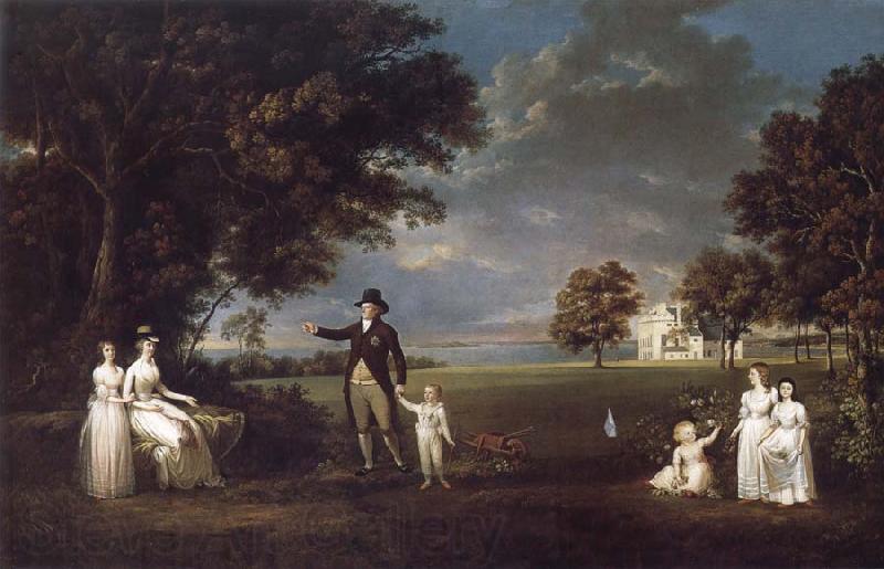 Alexander Nasmyth The Family of Neil 3rd Earl of Rosebery in the grounds of Dalmeny House Norge oil painting art